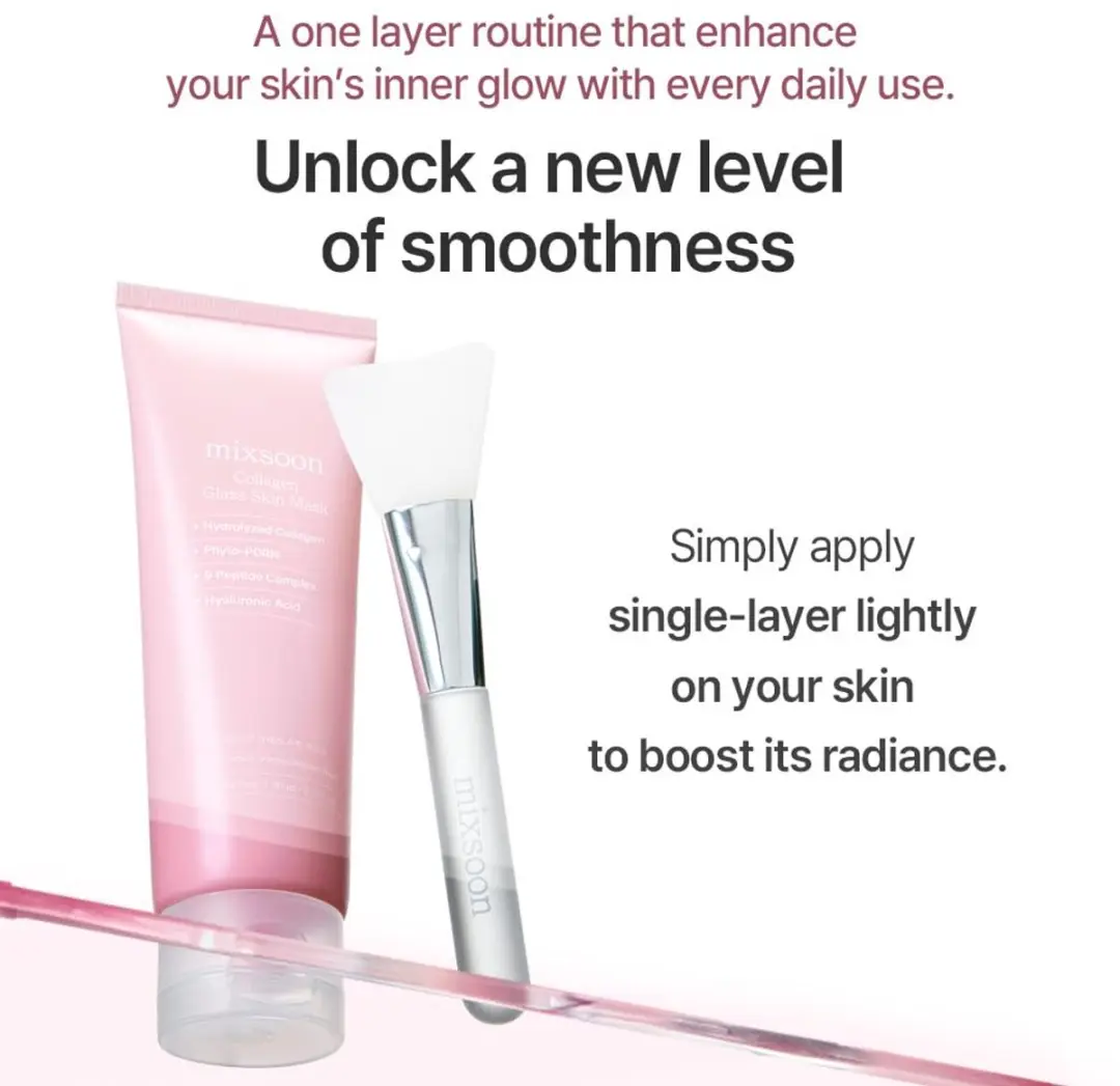 Mixsoon Collagen Glass Skin Mask 80ml - Roze