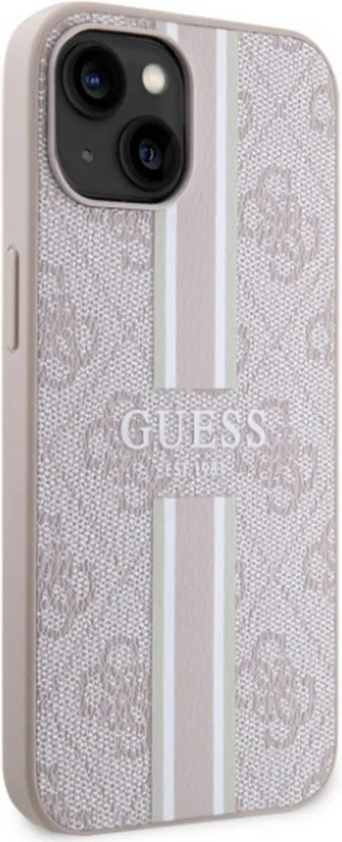 GUESS 4G Printed Stripe Back Case - iPhone 14 Roze