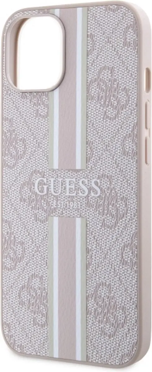 GUESS 4G Printed Stripe Back Case - iPhone 14 Roze