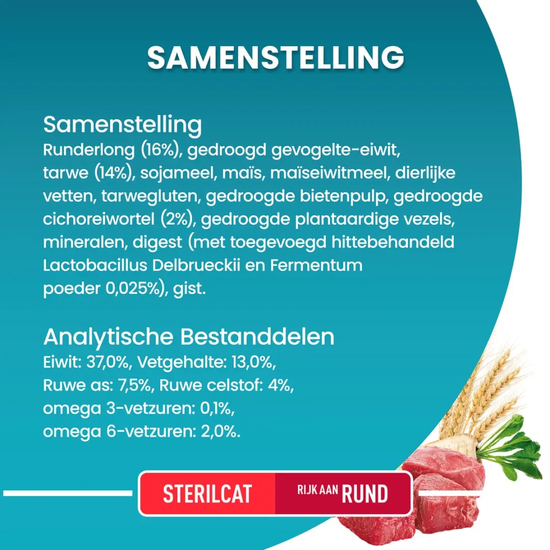 Purina ONE Sterilcat Droogvoer Rund & Tarwe 3kg