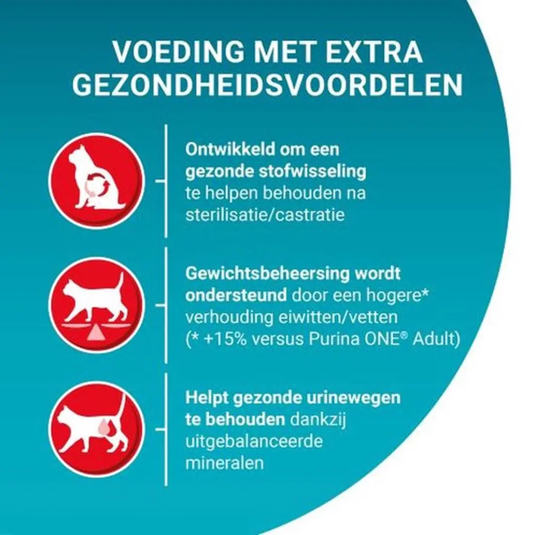 Purina ONE Sterilcat Droogvoer Rund & Tarwe 3kg