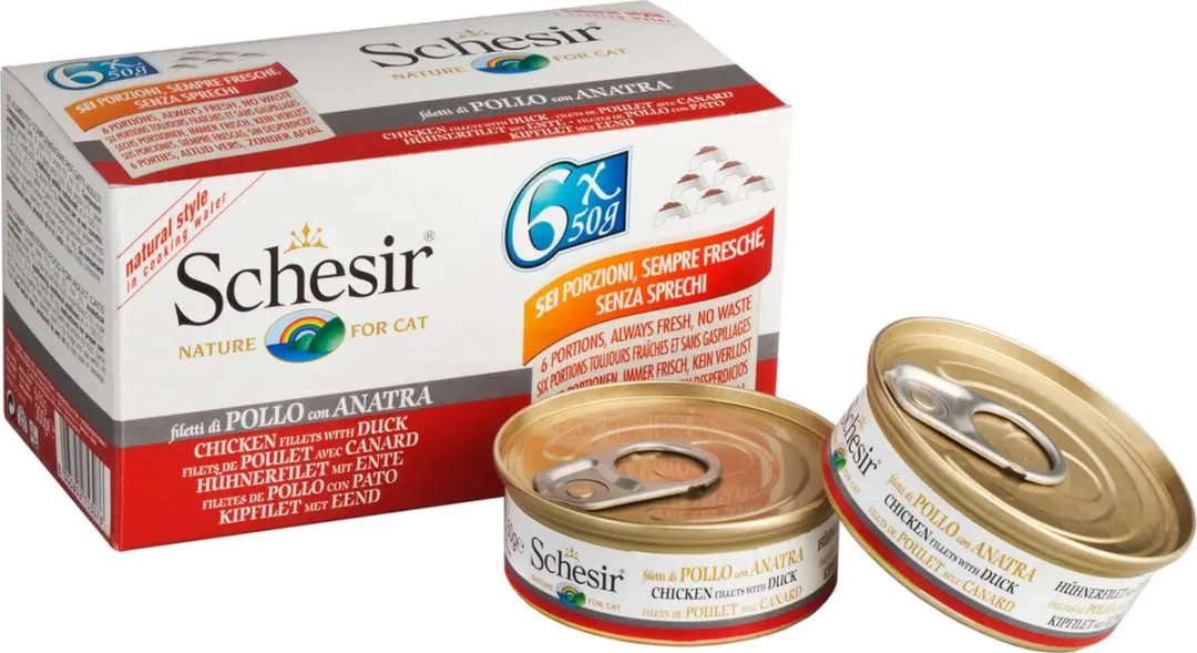 Schesir Kat Blik Gekookt Kipfilet & Pompoen - 6x50g