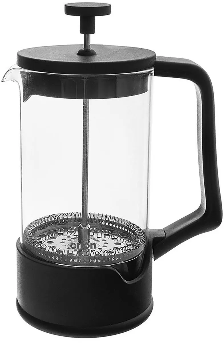 Orion Glazen Koffie- en Thee Perspot 1L - 8 Kopjes - Zwart/Transparant