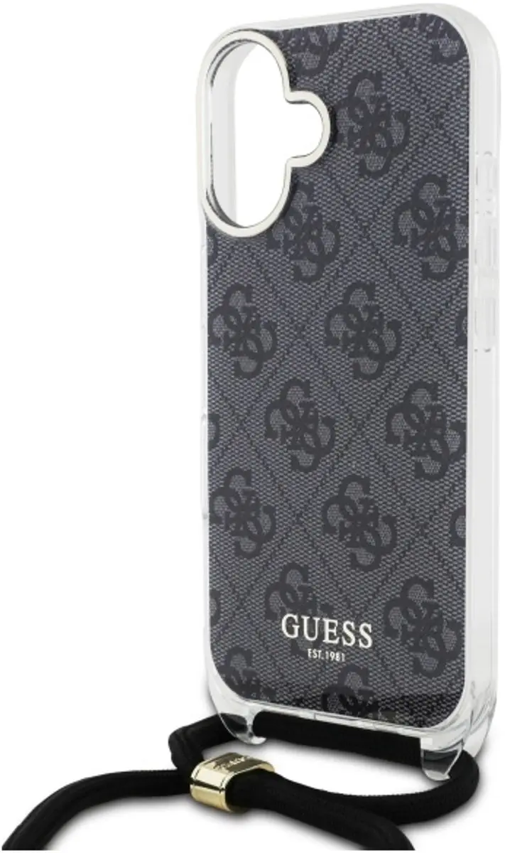 GUESS Backcover iPhone 16 - Zwart - GUHCP16SHC4SEK