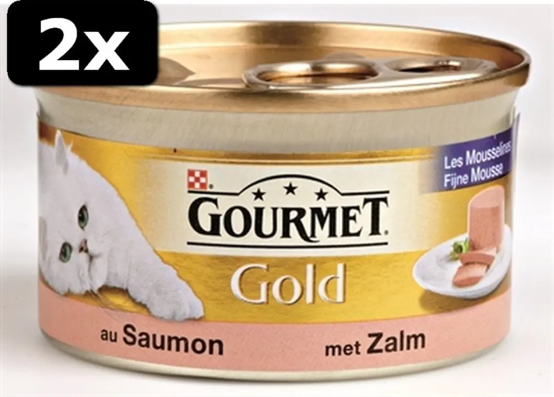 Gourmet Gold Mousse Zalm 24x85g - 2 Stuks