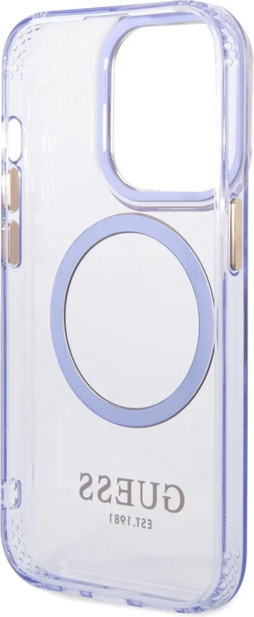 GUESS iPhone 14 Pro Max Hardcase - Paars - Gold Buttons & Camera - afbeelding 6 van 6