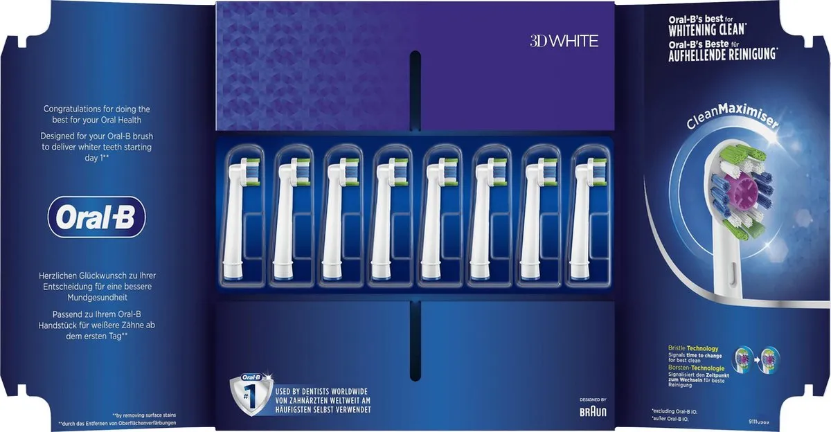 Oral-B 3D White Opzetborstels - 8 Stuks - afbeelding 6 van 6