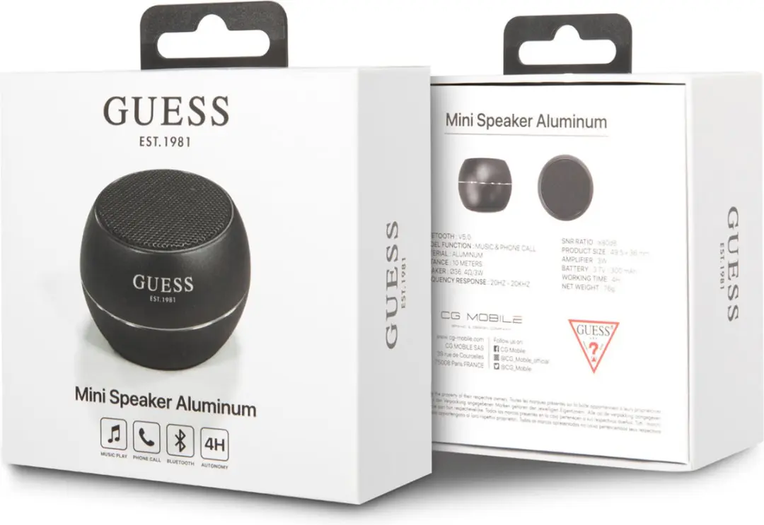 GUESS Mini Bluetooth Speaker 3666339051372 - Zwart