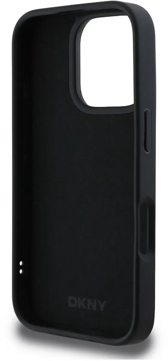 DKNY 3D Rubber Repeat Edition Hoesje iPhone 16 Pro Max - Zwart
