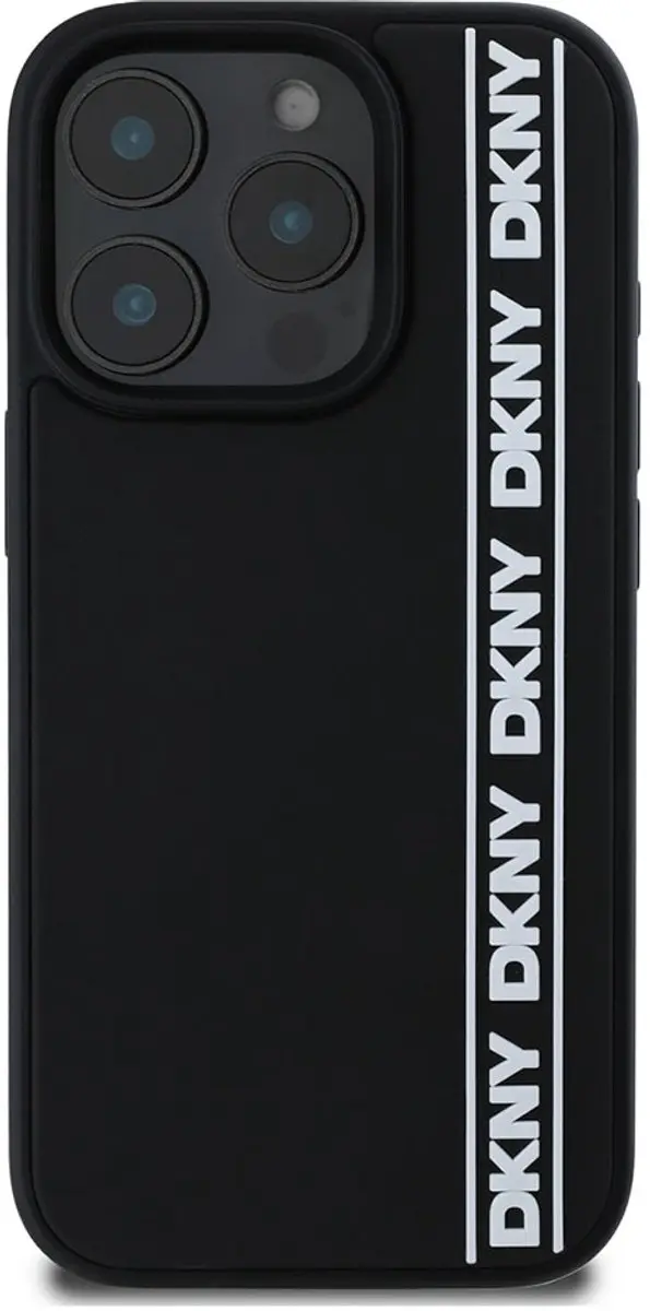DKNY 3D Rubber Repeat Edition Hoesje iPhone 16 Pro Max - Zwart
