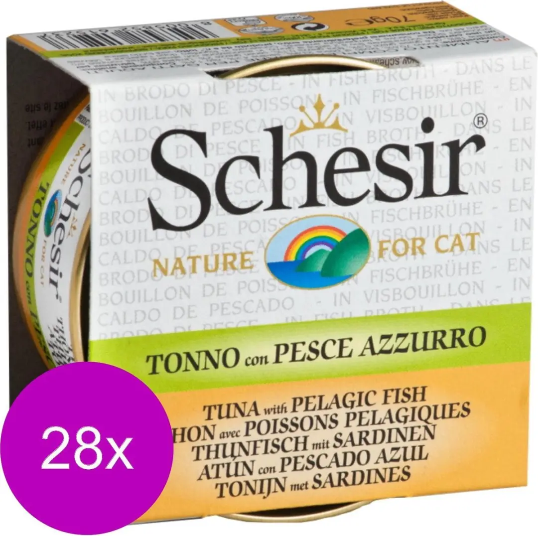 Schesir Kat Bouillon Tonijn & Sardines