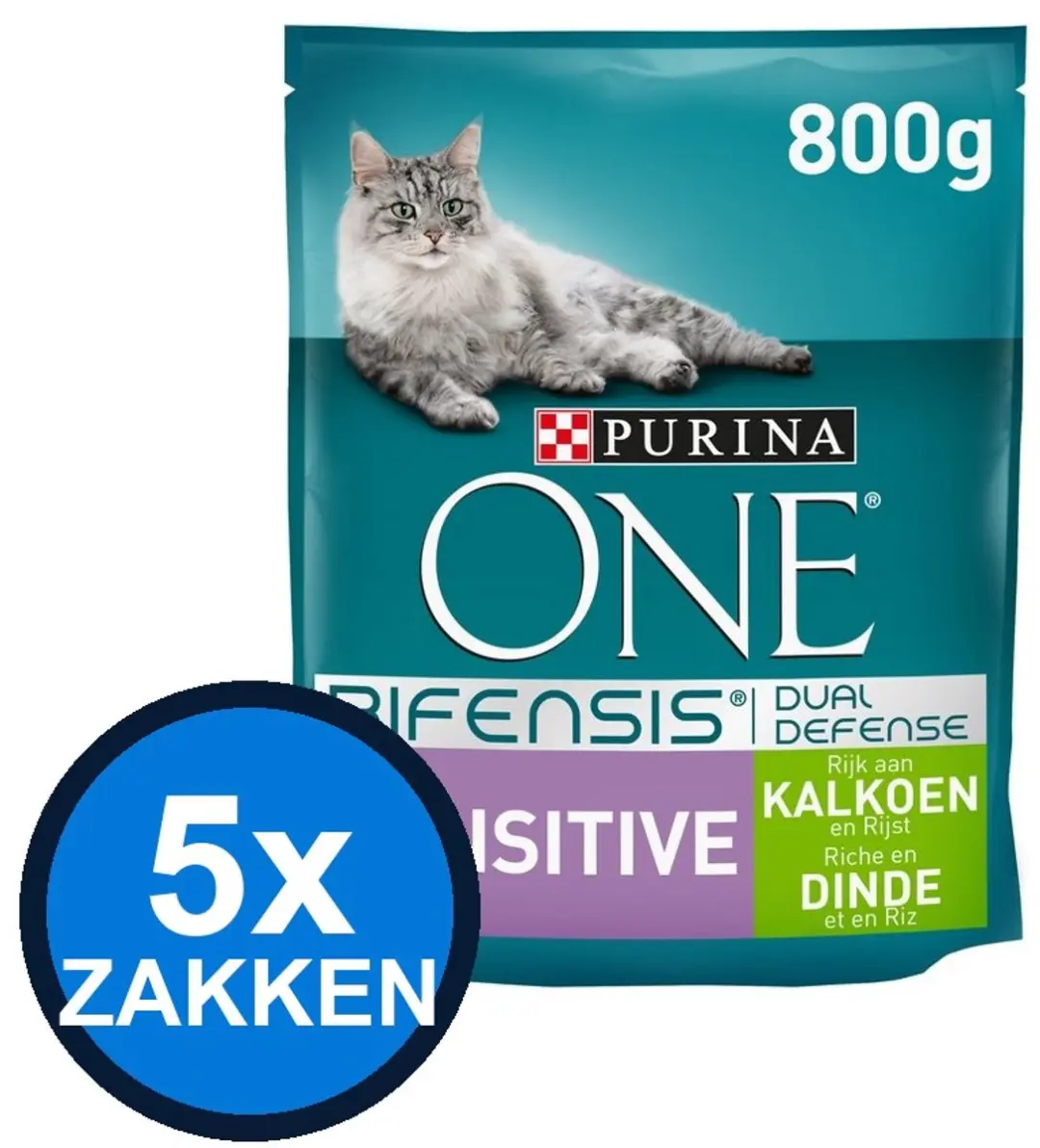 Purina One Adult Sensitive Kalkoen Kattenvoer Droogvoer 4kg
