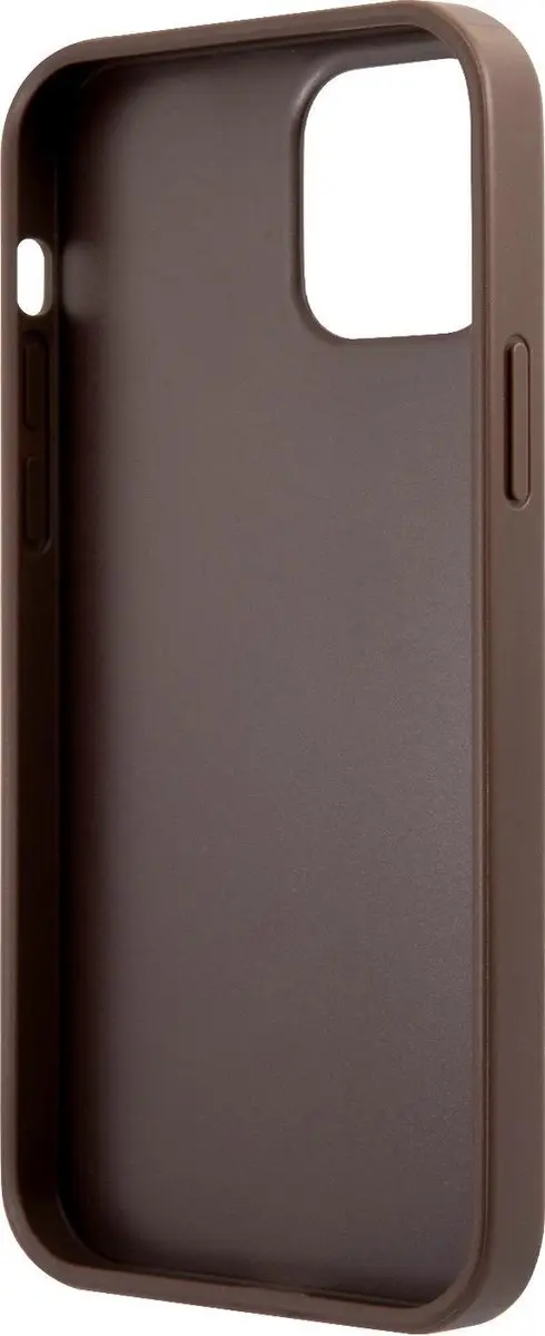 GUESS Logo Stripe Hoesje iPhone 12/12 Pro - Bruin