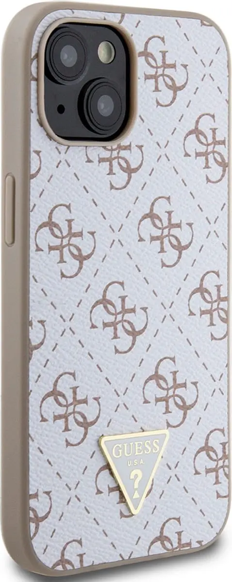 GUESS 4G Triangle Logo Back Case - iPhone 15 - Wit