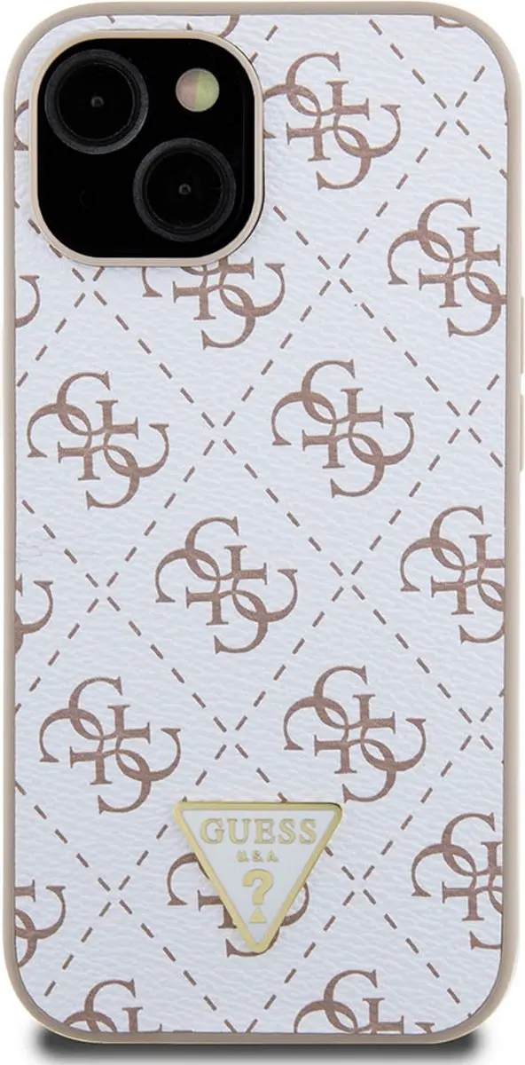 GUESS 4G Triangle Logo Back Case - iPhone 15 - Wit