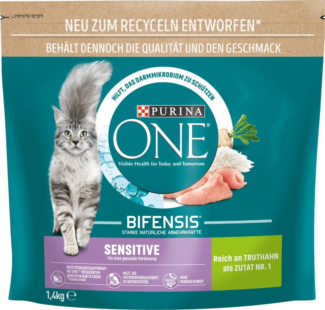 Purina ONE Kattenvoer Sensitive Kalkoen & Rijst Adult 1,5kg