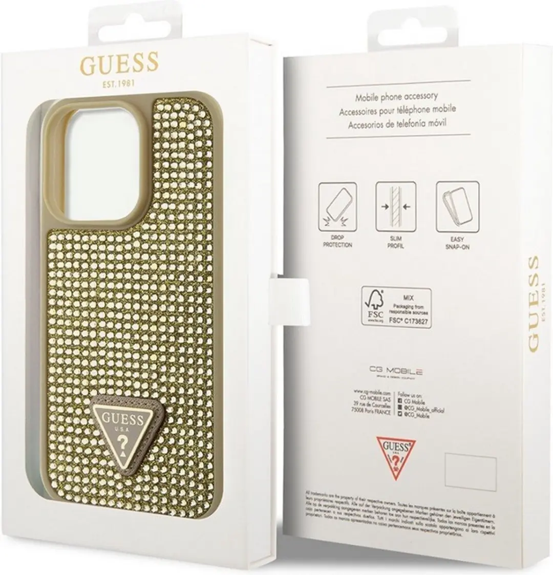 GUESS Goud Rhinestones Hoesje - Apple iPhone 15 Pro Max - afbeelding 6 van 6