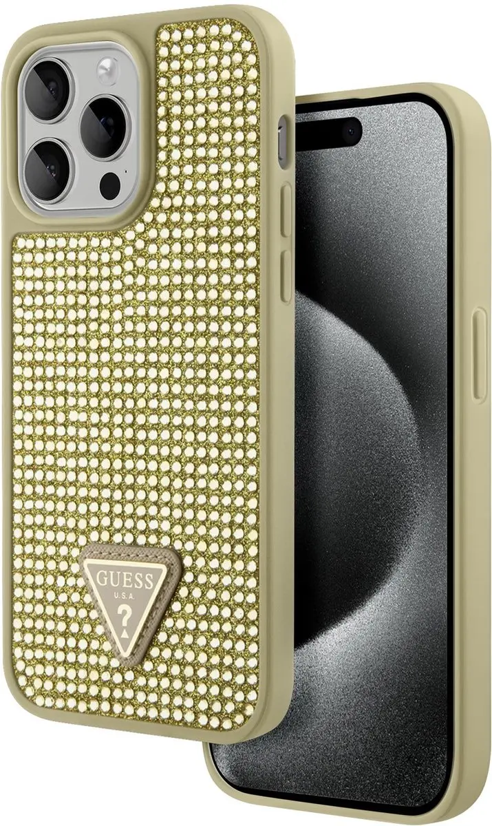 GUESS Goud Rhinestones Hoesje - Apple iPhone 15 Pro Max