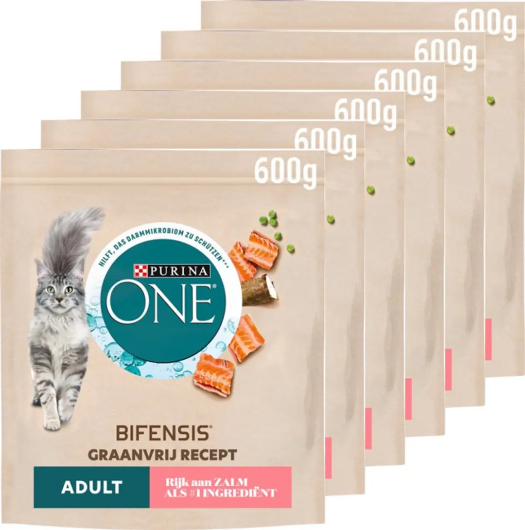 Purina ONE Graanvrij Adult Kattenbrokjes Zalm