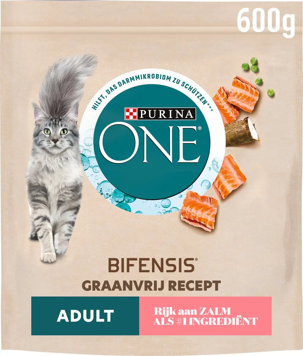 Purina ONE Graanvrij Adult Kattenbrokjes Zalm - 3,6kg
