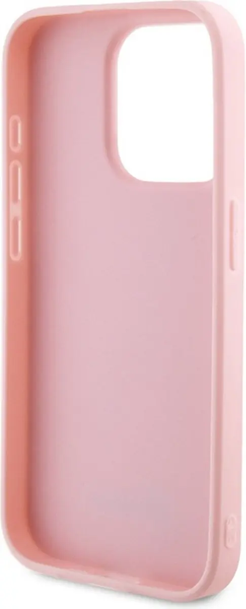 GUESS Iridescent Metal Script Back Case - iPhone 15 Pro Max - Roze