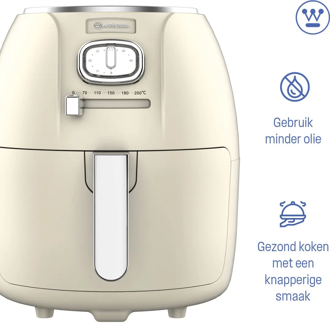 Westinghouse Retro Airfryer 1500W 4L - Wit