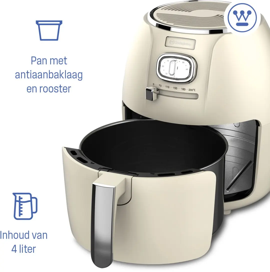 Westinghouse Retro Airfryer 1500W 4L - Wit