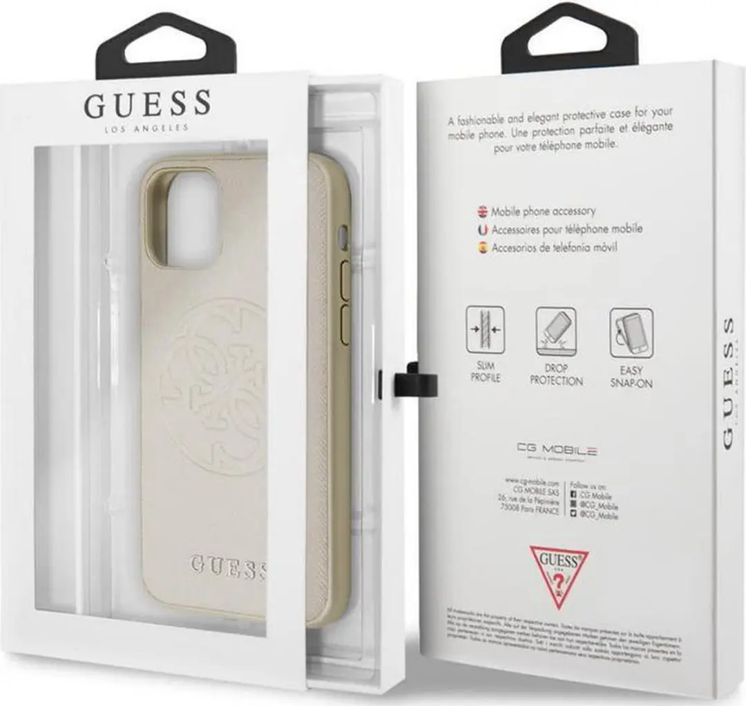 GUESS Saffiano Back Case - iPhone 11 Pro - Goud