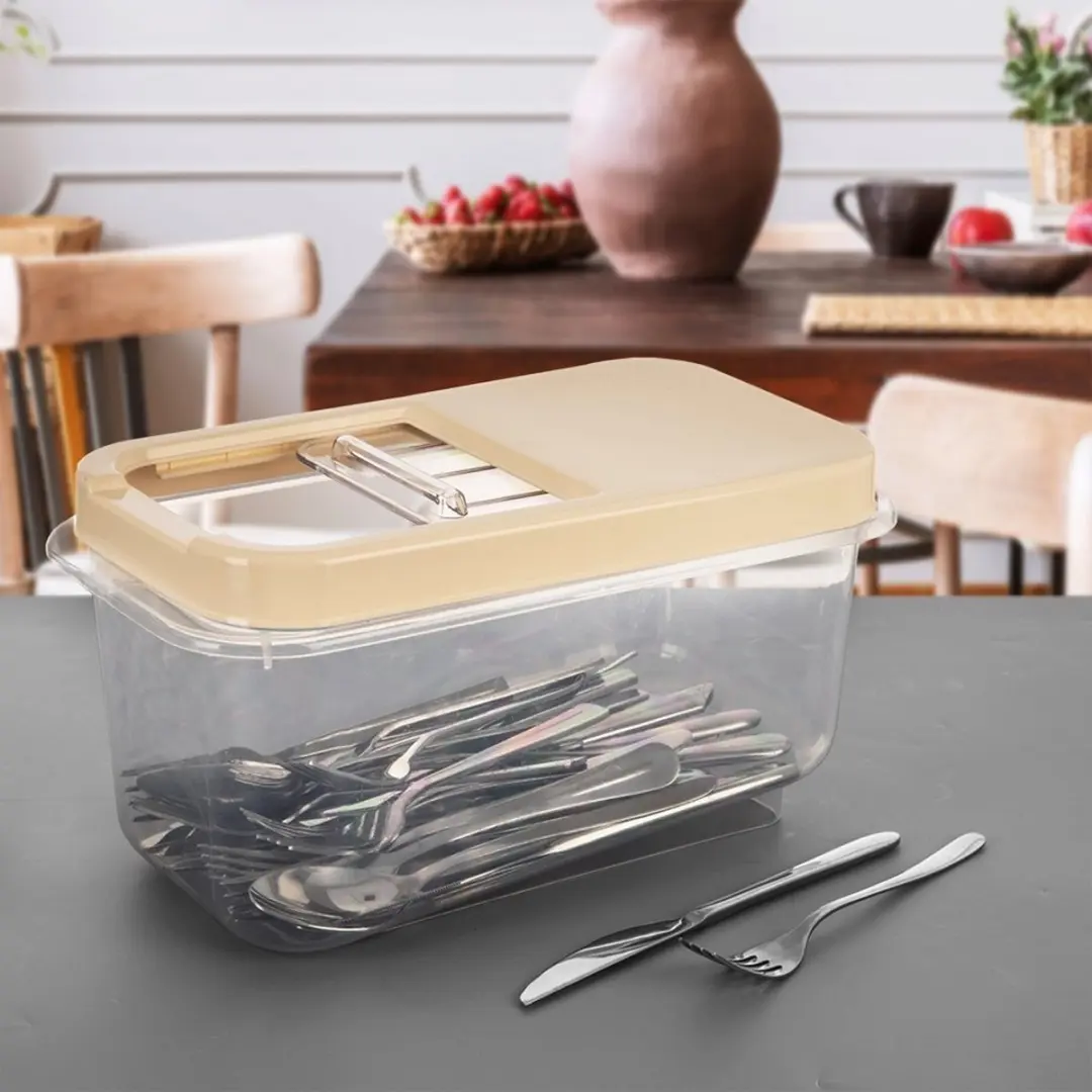 Orion Voedselcontainer 7,5L - Transparant met beige deksel - BPA-vrij