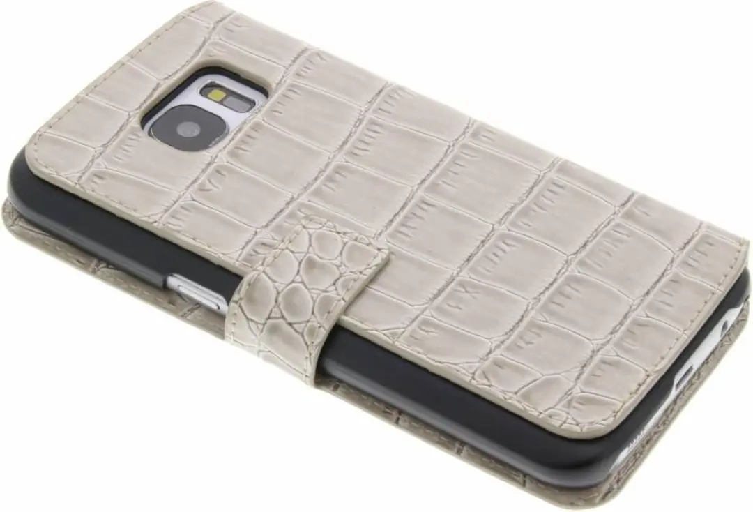 GUESS Galaxy S7 Hoesje - Beige Kunstleer - 3 Pasjes