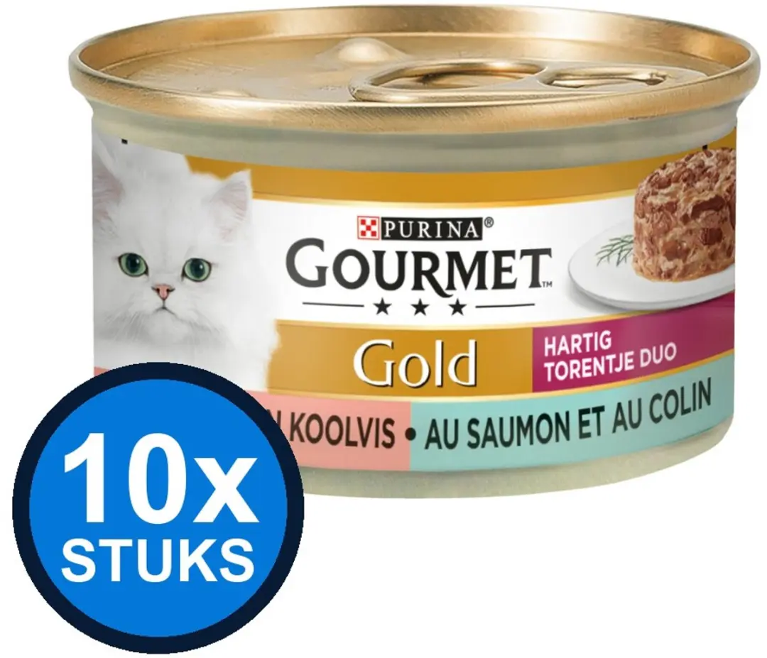 Gourmet Gold Hartig Torentje Zalm Kattenvoer Natvoer 85g