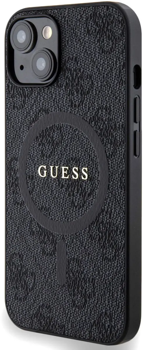 Guess 4G Colored Ring Back Case Apple iPhone 14 - Zwart