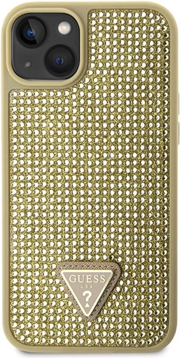 Guess Goud Hoesje iPhone 14 Plus - Rhinestones