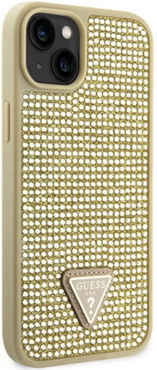 Guess Goud Hoesje iPhone 14 Plus - Rhinestones