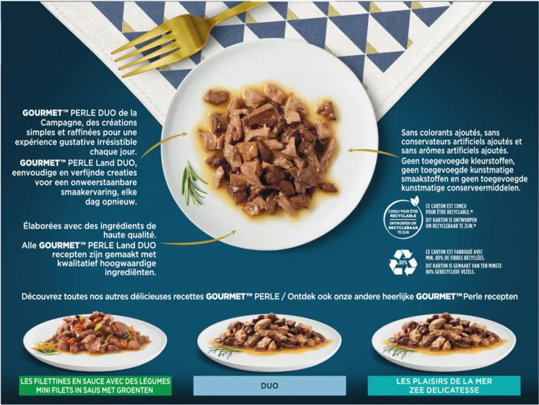 Gourmet Perle Duo Mini Filets in Saus Kattenvoer - 12x85g