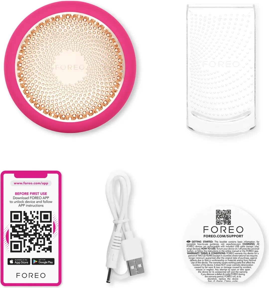 FOREO UFO 3 F1528 Gezichtsbehandelingsapparaat - Fuchsia - afbeelding 6 van 6