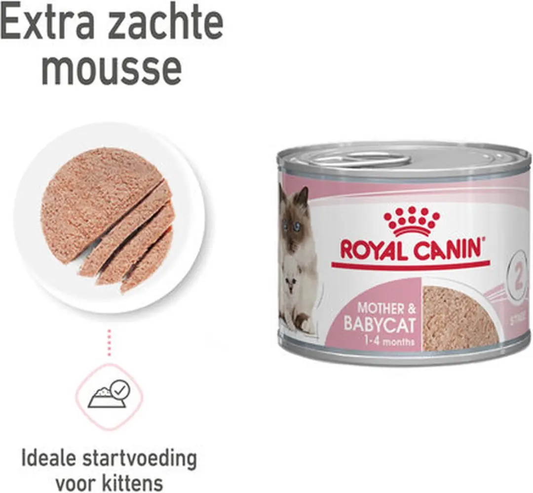Royal Canin Mother & Baby Mousse Kattenvoer Nat - 12x195g