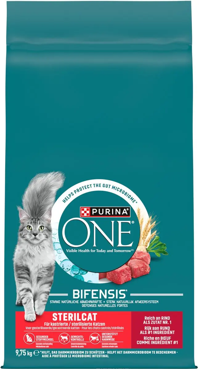 Purina ONE Sterilcat Droogvoer Rund & Tarwe 9,75 kg