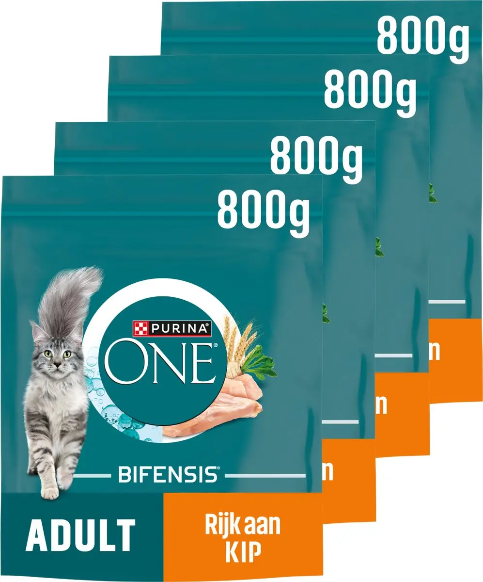 Purina ONE Adult Kattenbrokjes Kip & Volkoren 3,2kg