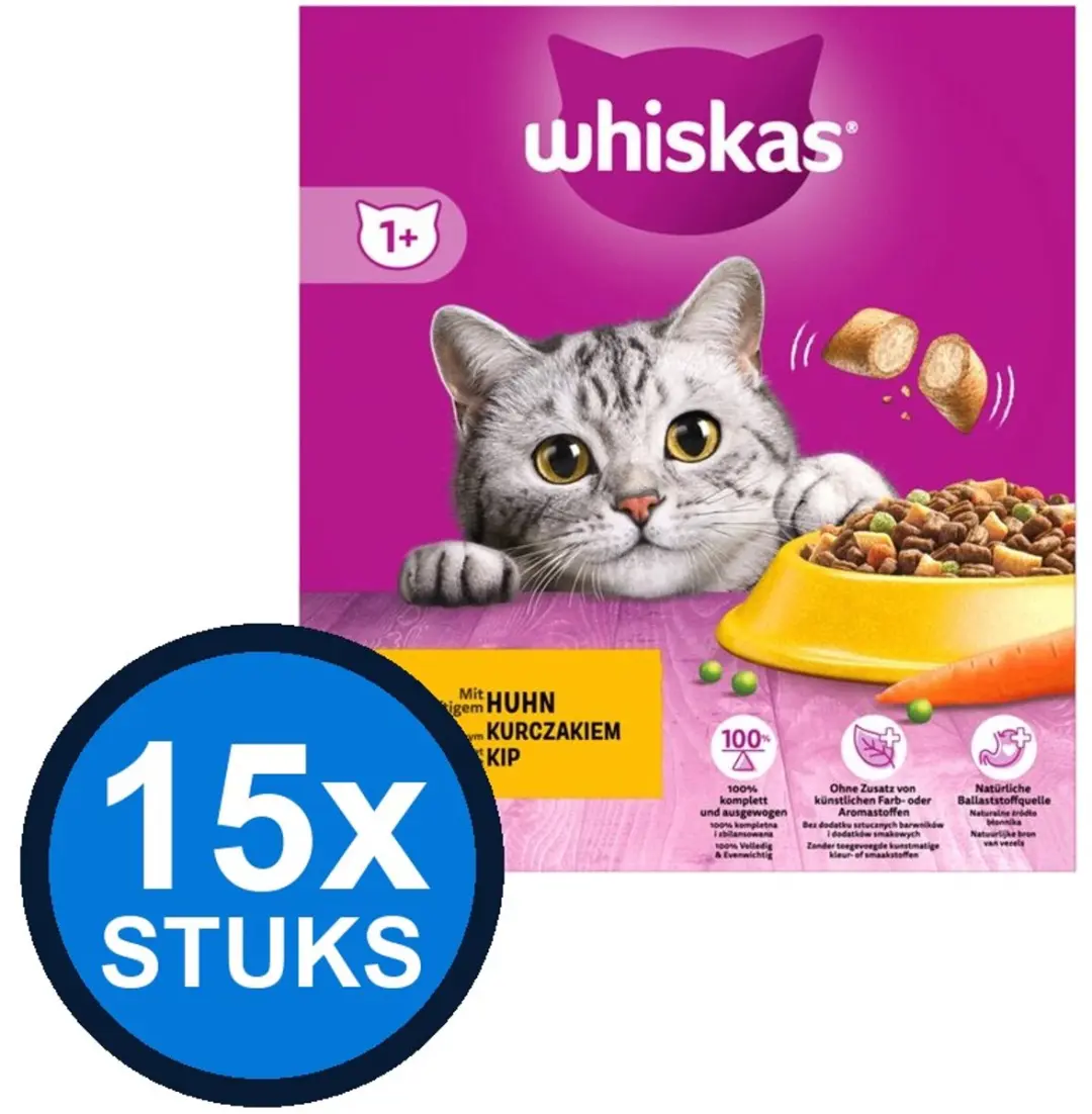 Whiskas 1+ Droog Kattenvoer Kip 800g