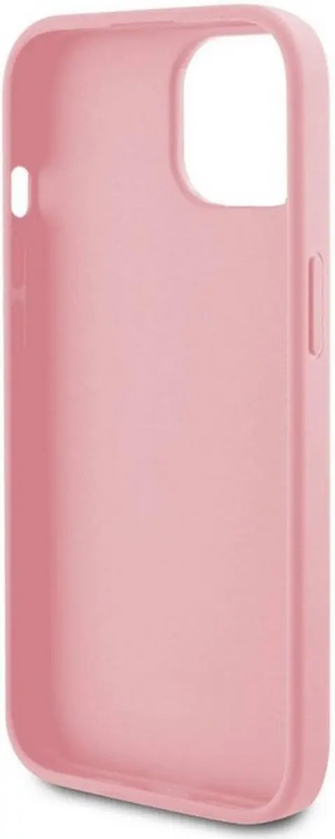 Guess Iridescent Metal Script Back Case - iPhone 15 Roze