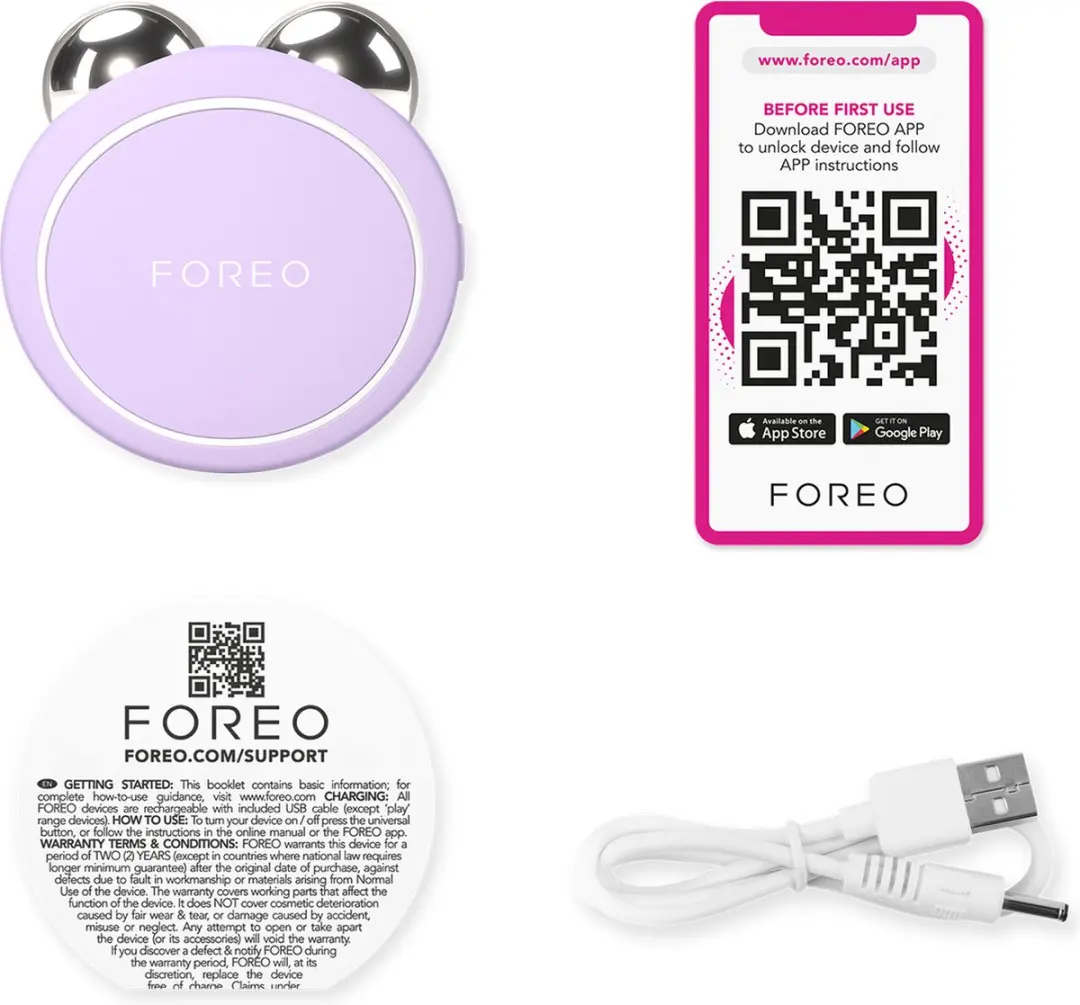 FOREO BEAR 2 go Microcurrent Apparaat - Gezicht - 6 Intensiteiten - Lavender - afbeelding 6 van 6