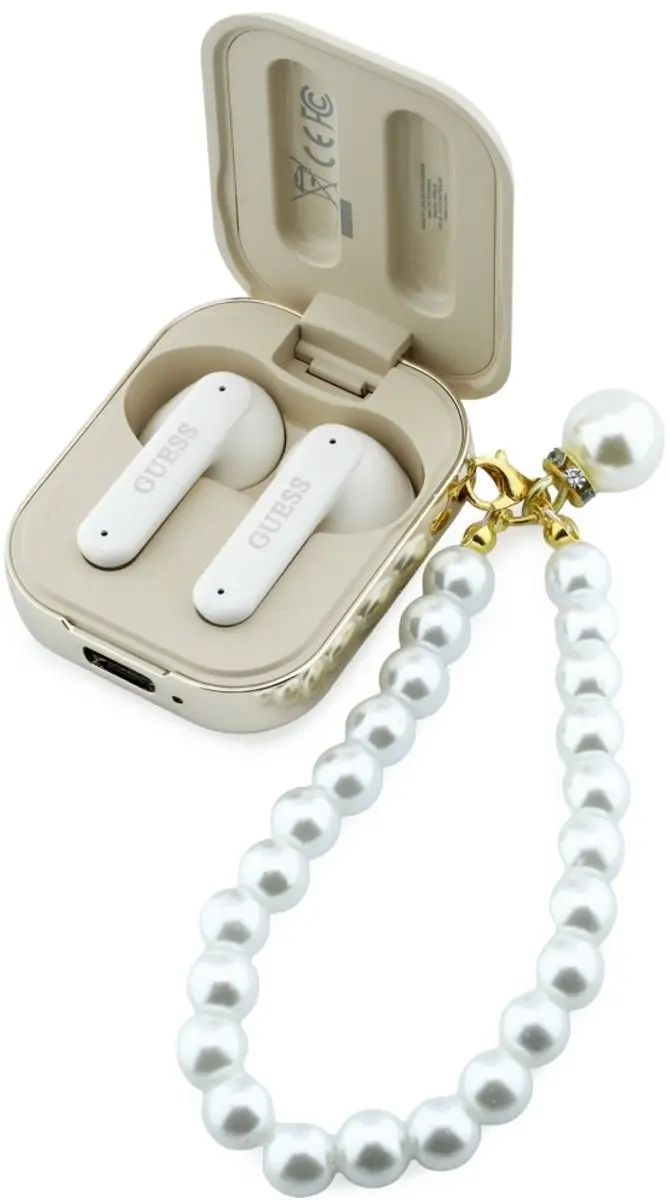 GUESS Pearl Strap TWS Hoofdtelefoon - Beige