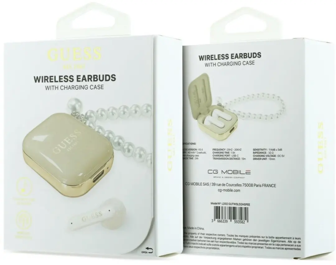 GUESS Pearl Strap TWS Hoofdtelefoon - Beige