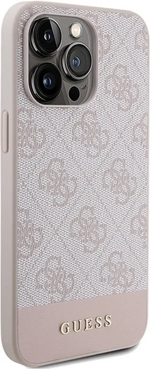 Guess 4G Stripe Back Case - iPhone 15 Pro Max Roze