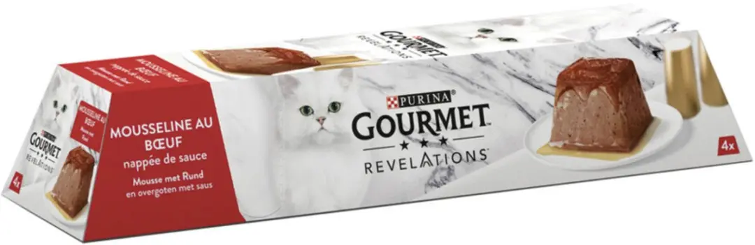 Gourmet Kattenvoer Mousse Rund 4x57g