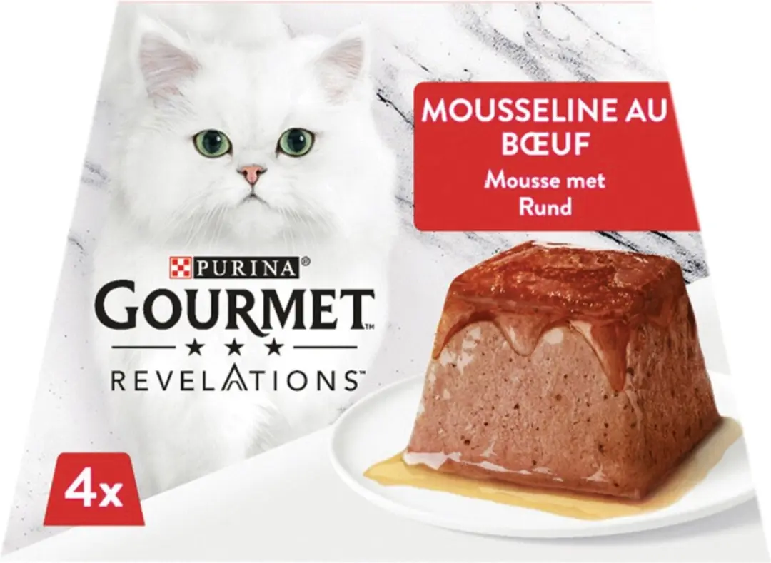Gourmet Kattenvoer Mousse Rund 4x57g