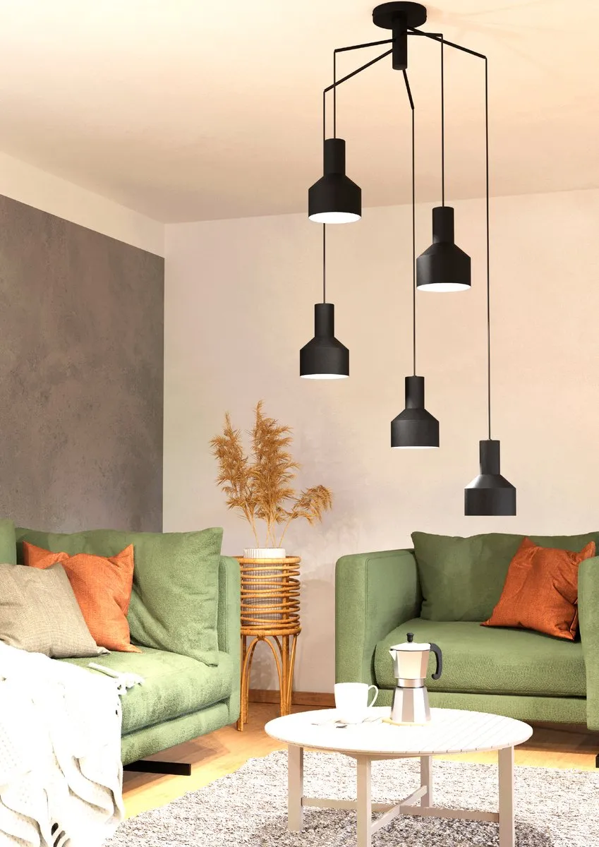 Eglo Casibare Hanglamp E27 - Ø71cm - Zwart - afbeelding 6 van 6