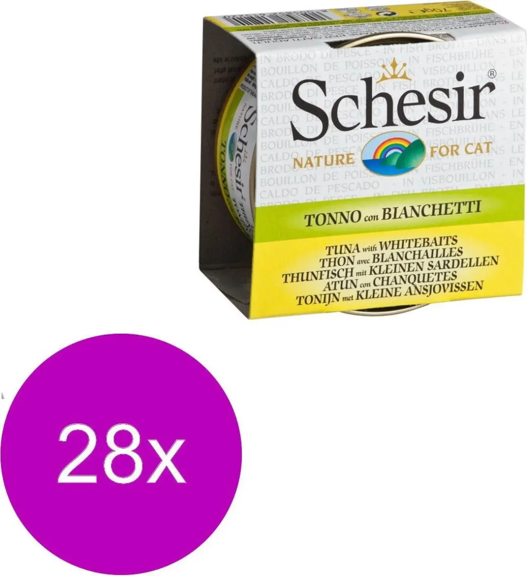 Schesir Kat Bouillon Tonijn & Ansjovis 28x70g