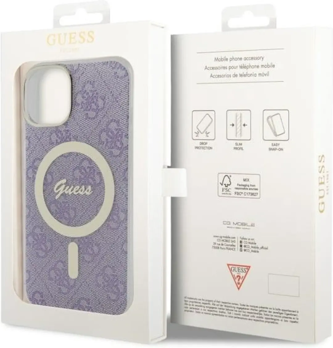 Guess 4G MagSafe Back Case - iPhone 14 Plus - Paars